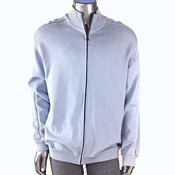 Calvin Klein Other - Calvin Klein Blue Full Zip Cotton Sweater XL